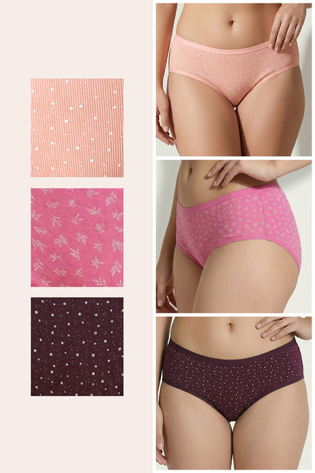 Zivame Regular Rise Full Coverage Hipster Panty  (Pack of 3) - Multicolor — image 2